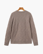 Pull à col rond en maille diamant