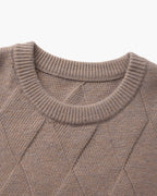 Pull à col rond en maille diamant