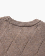 Pull à col rond en maille diamant