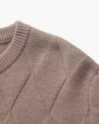Pull à col rond en maille diamant