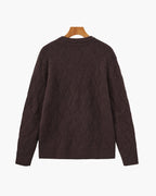 Pull à col rond en maille diamant