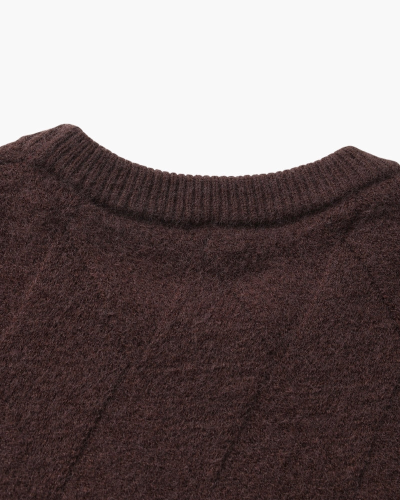 Pull à col rond en maille diamant