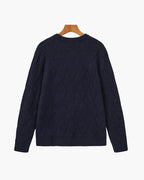 Pull à col rond en maille diamant
