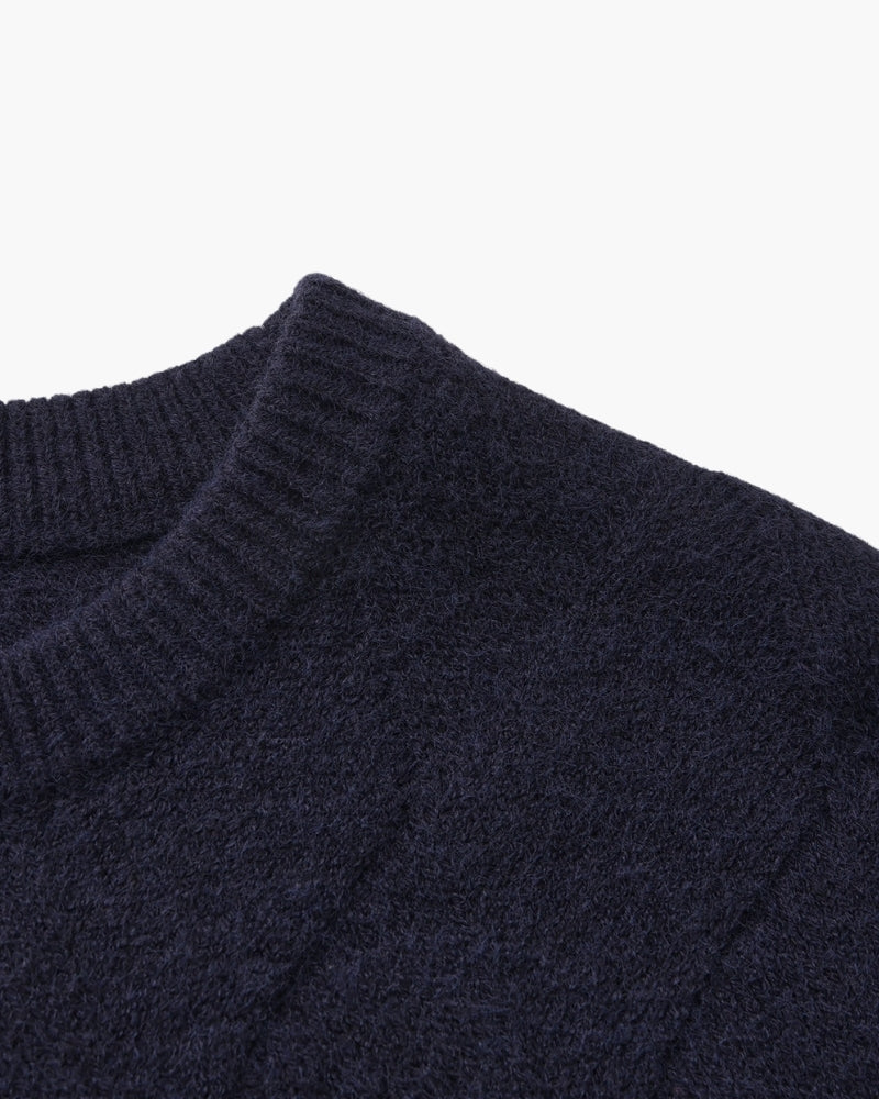 Pull à col rond en maille diamant