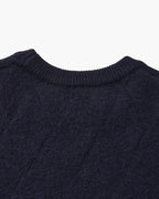 Pull à col rond en maille diamant