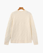 Pull à col rond en maille diamant