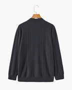 Pull à demi-zip en cachemire 100% côtelé