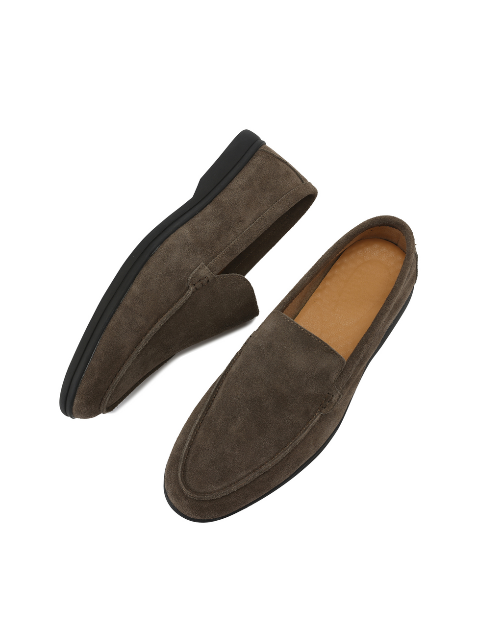 Mocassins en daim haut de gamme - Semelles noires