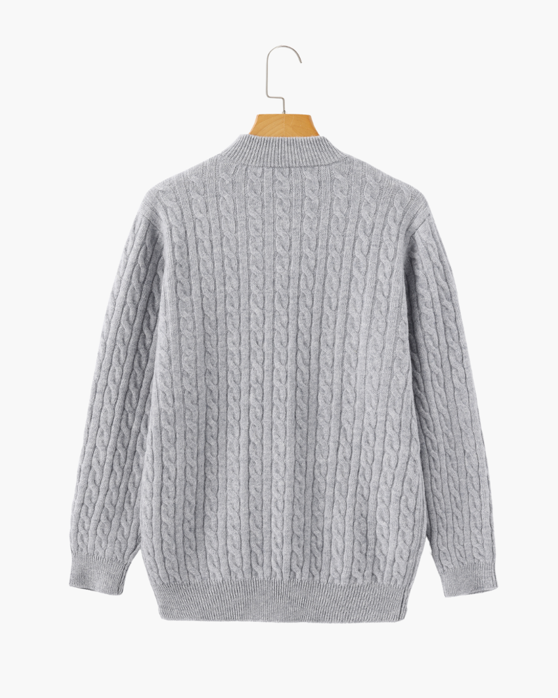 Cardigan 100% cachemire à demi-zip