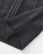 Pull à demi-zip en cachemire 100% côtelé