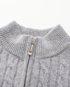 Cardigan 100% cachemire à demi-zip