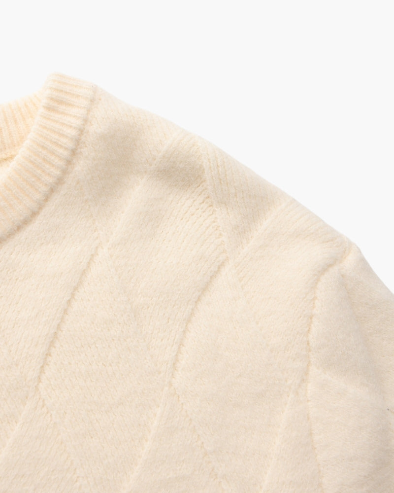 Pull à col rond en maille diamant