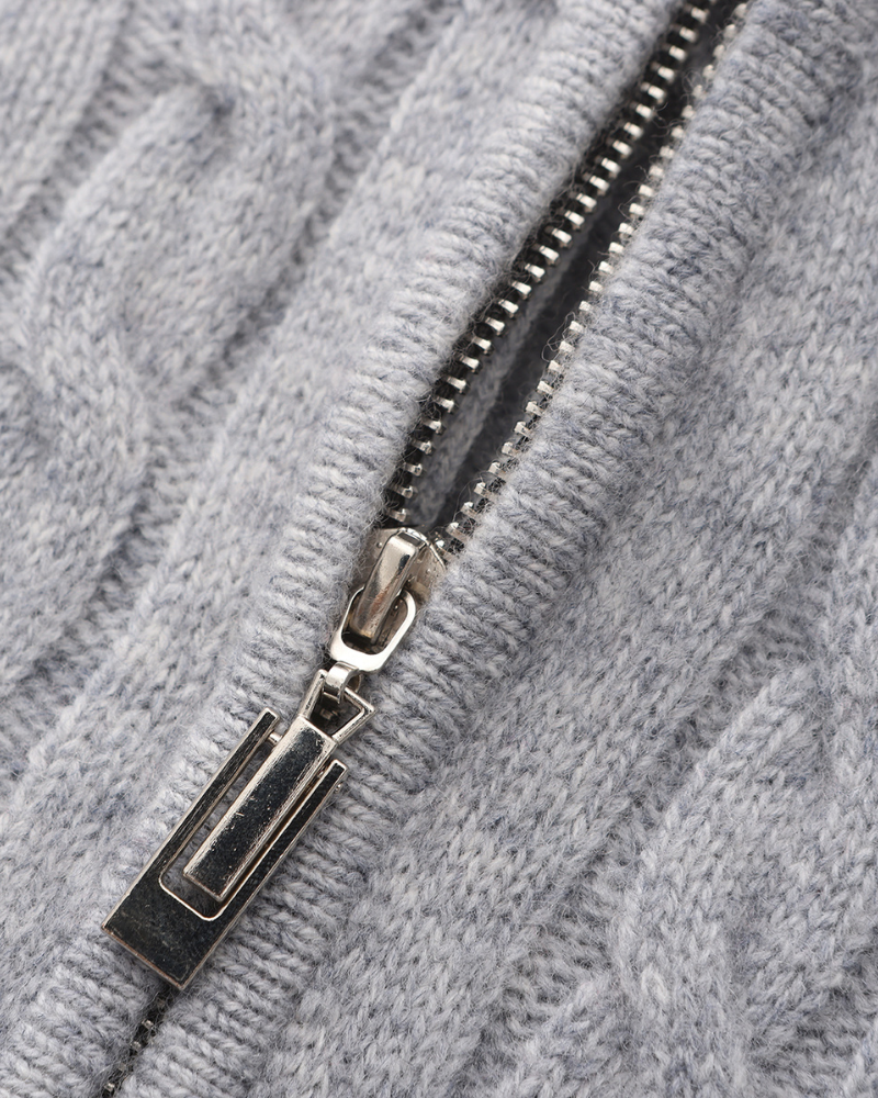 Cardigan 100% cachemire à demi-zip