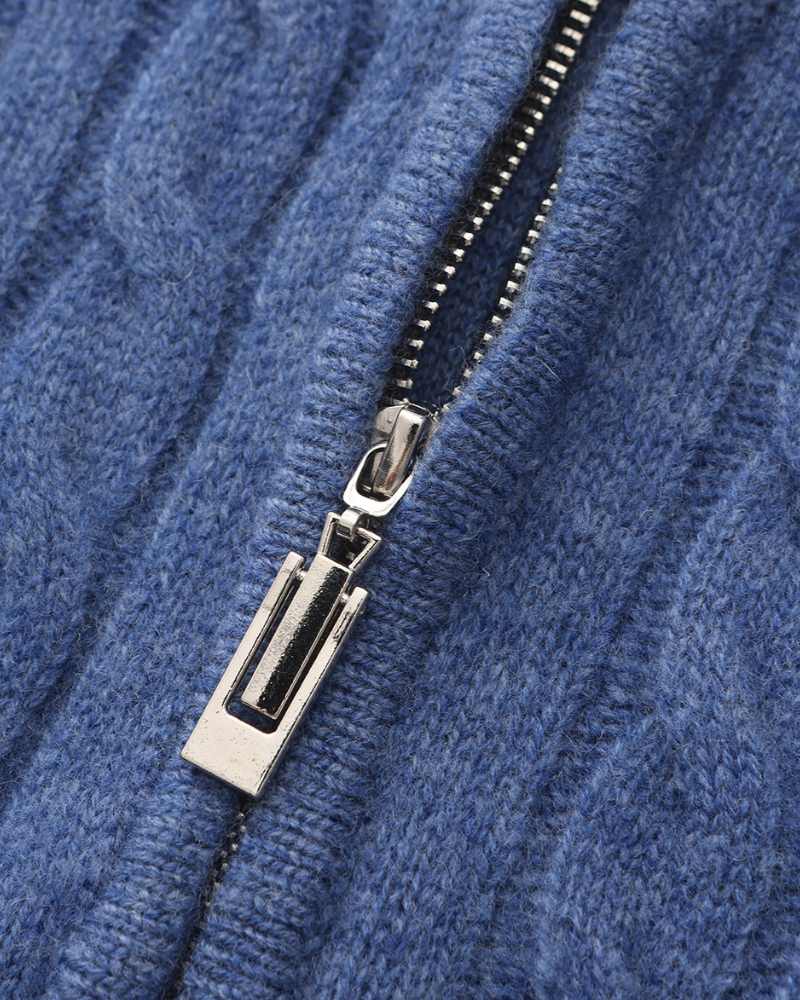 Cardigan 100% cachemire à demi-zip