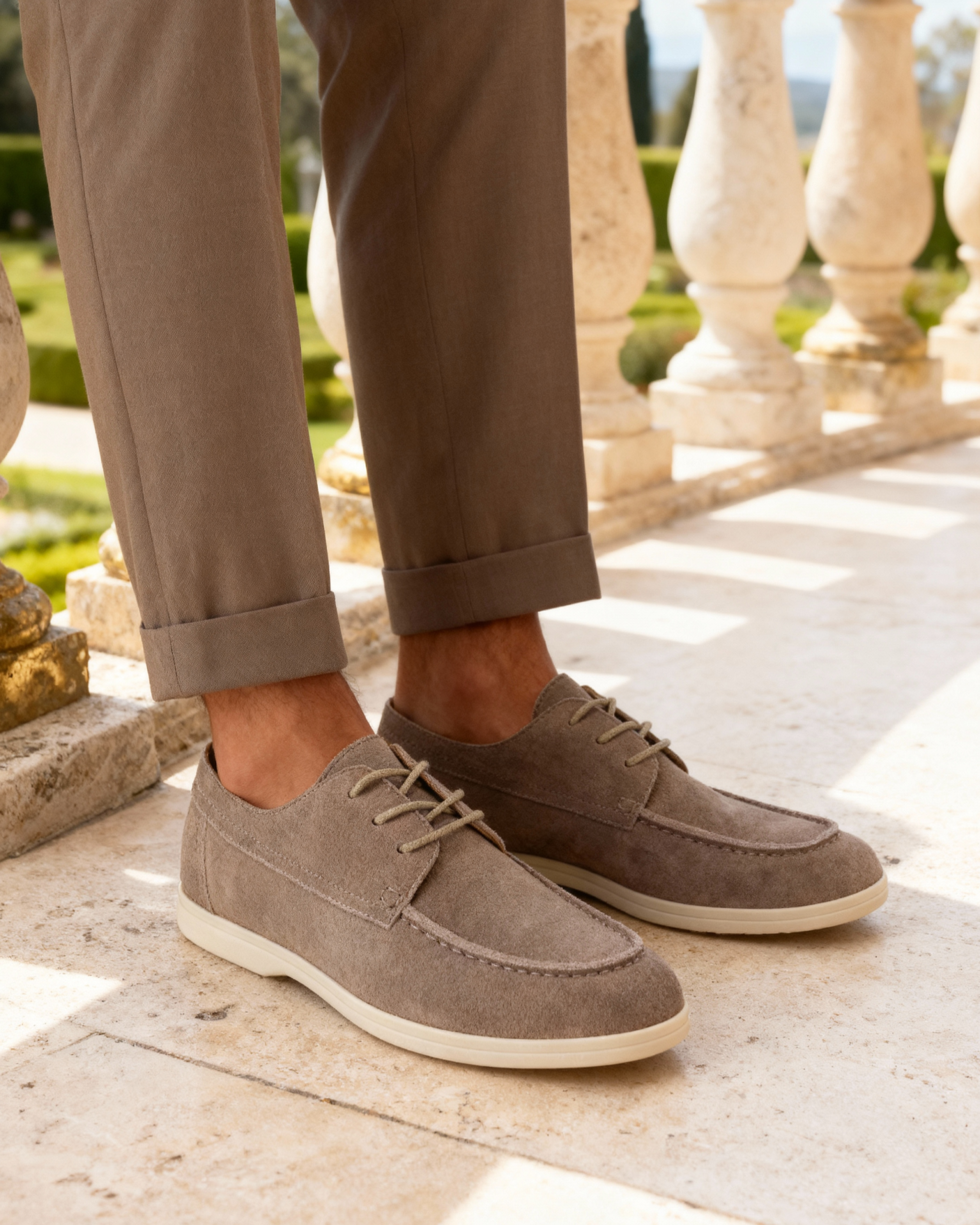 Chaussures à lacets en daim haut de gamme