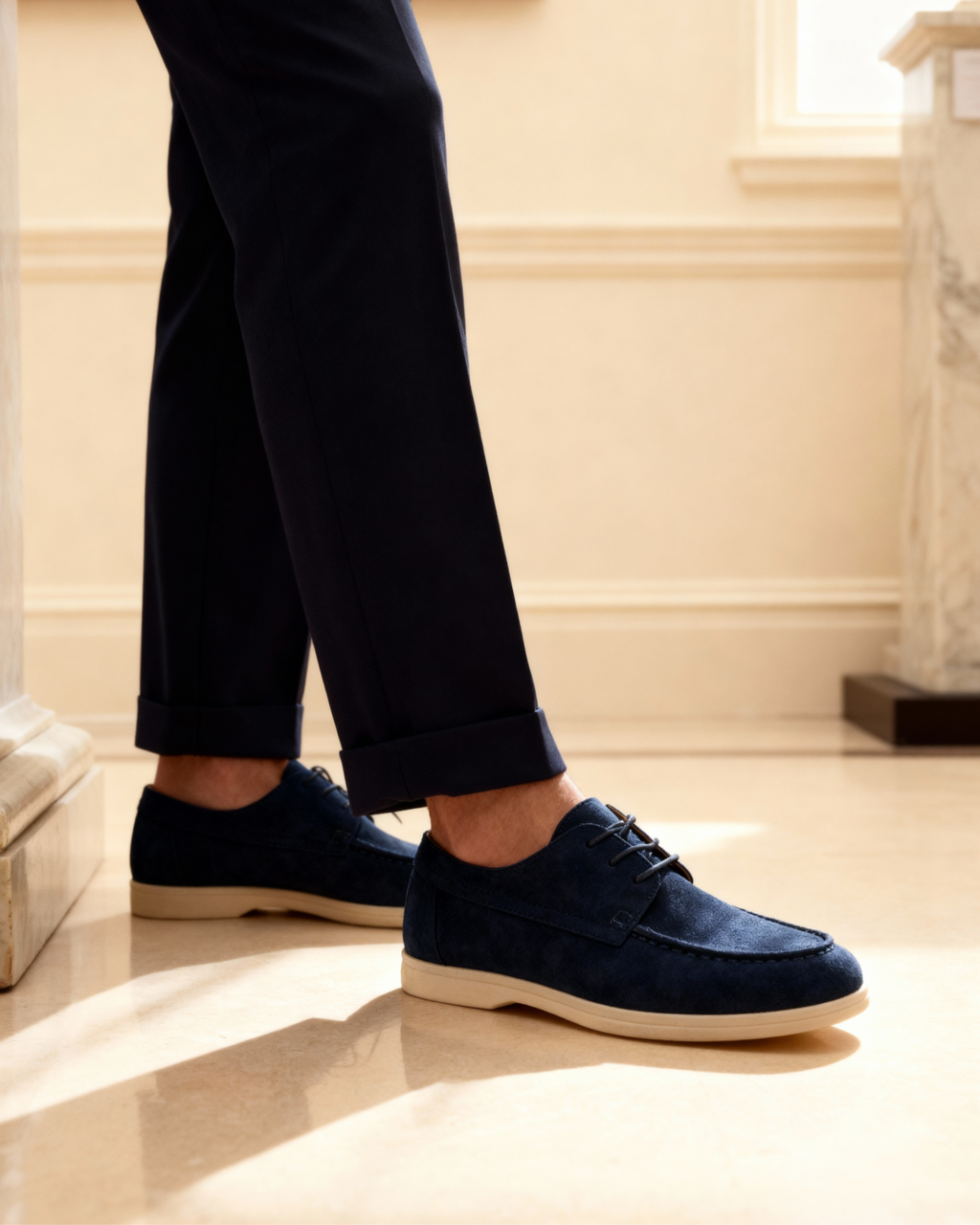Chaussures à lacets en daim haut de gamme