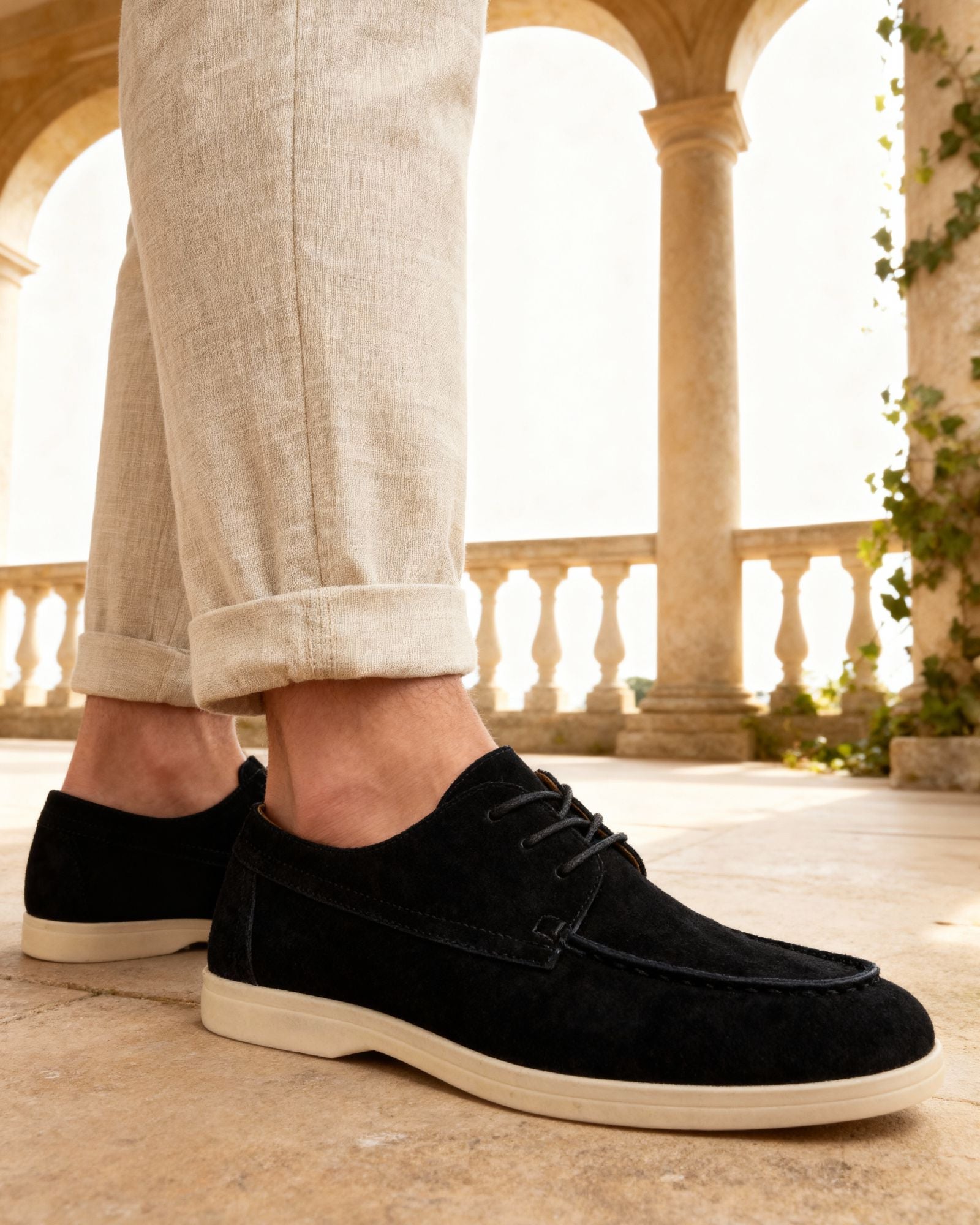 Chaussures à lacets en daim haut de gamme