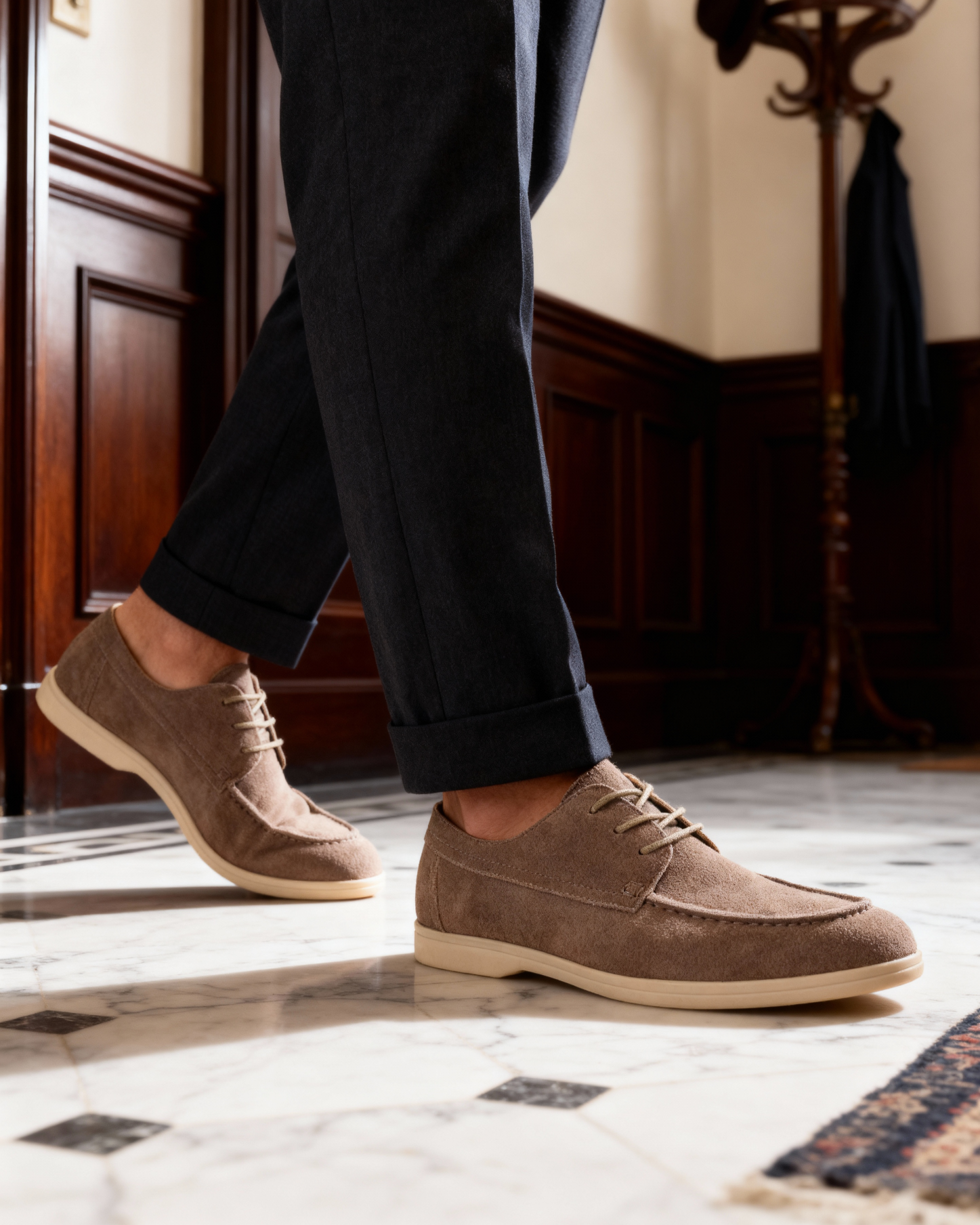Chaussures à lacets en daim haut de gamme