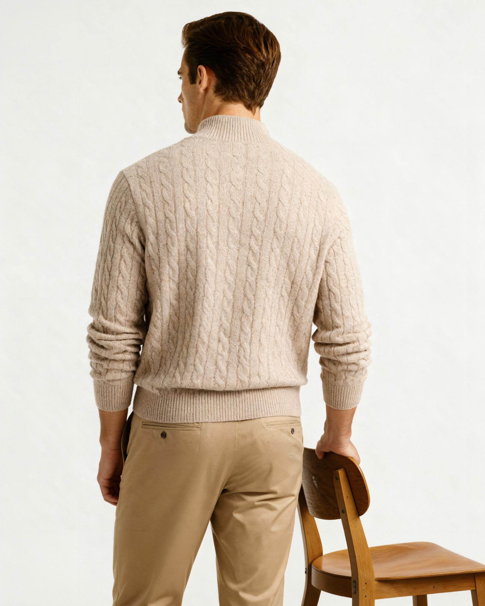 Cardigan 100% cachemire à demi-zip