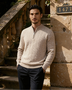 Cardigan 100% cachemire à demi-zip