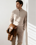 Cardigan 100% cachemire à demi-zip