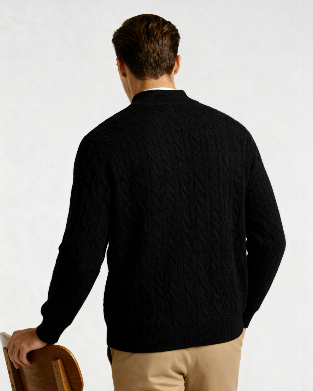 Cardigan 100% cachemire à demi-zip
