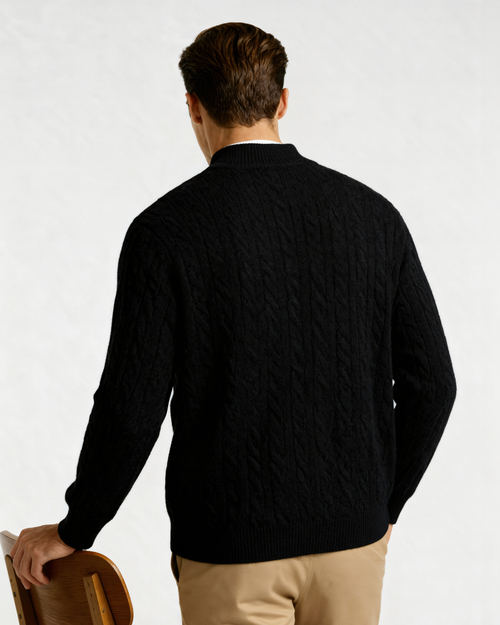 Cardigan 100% cachemire à demi-zip