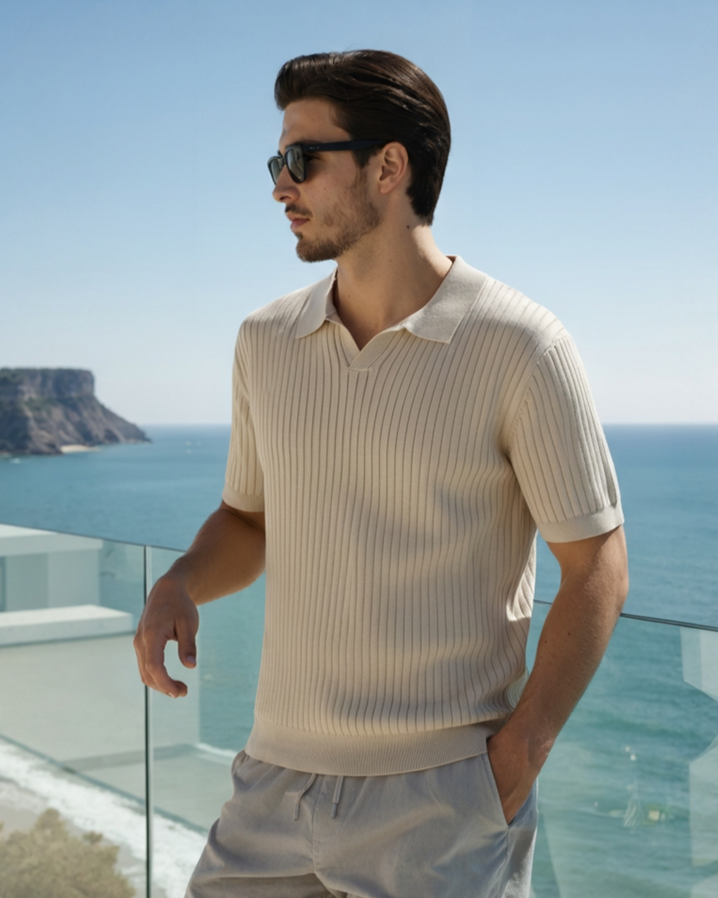 Polo côtelé haut de gamme